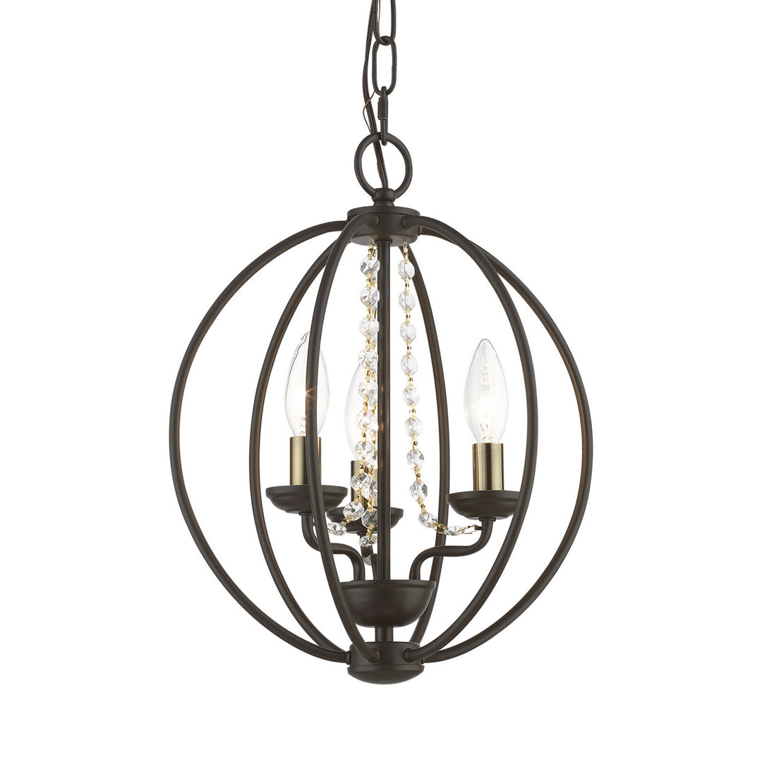 Livex Arabella 40913-07 Chandelier Light - Bronze w/Antique Brass Finish Candles