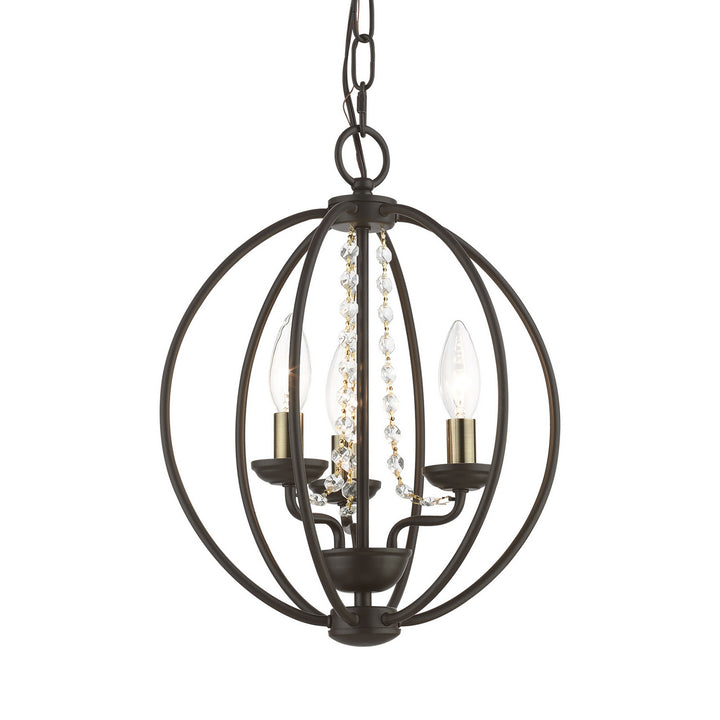 Livex Arabella 40913-07 Chandelier Light - Bronze w/Antique Brass Finish Candles