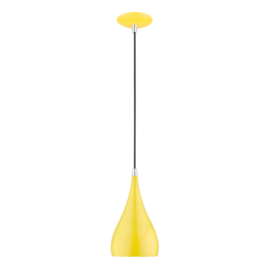 Livex Amador 41171-82 Pendant Light - Shiny Yellow w/Polished Chrome