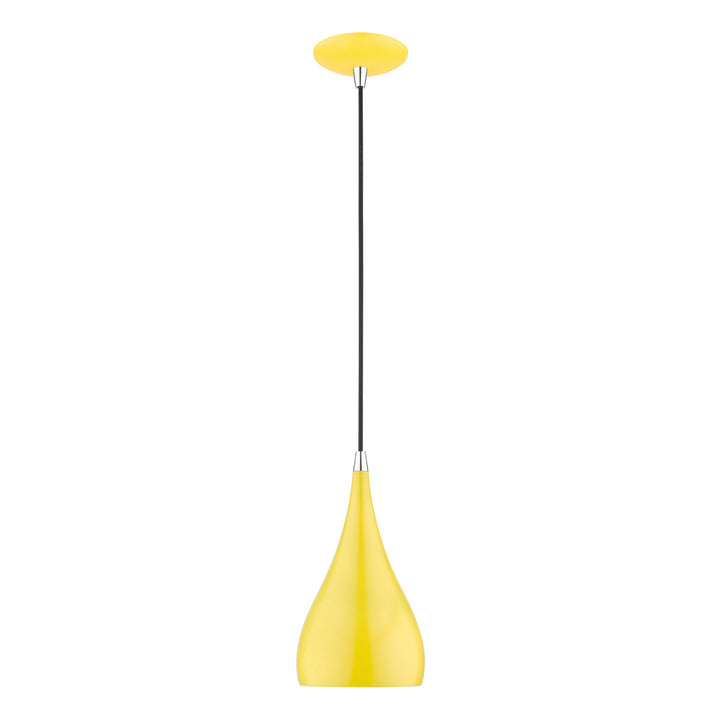 Livex Amador 41171-82 Pendant Light - Shiny Yellow w/Polished Chrome