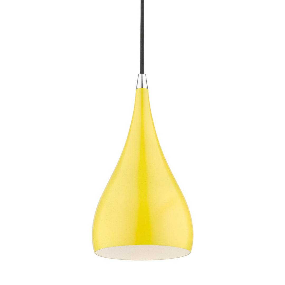 Livex Amador 41171-82 Pendant Light - Shiny Yellow w/Polished Chrome