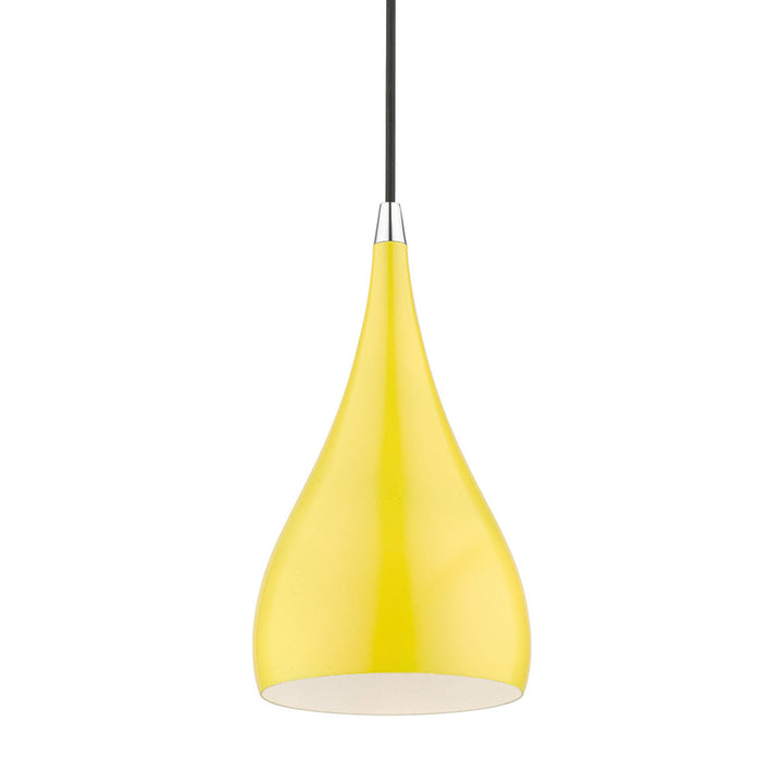 Livex Amador 41171-82 Pendant Light - Shiny Yellow w/Polished Chrome