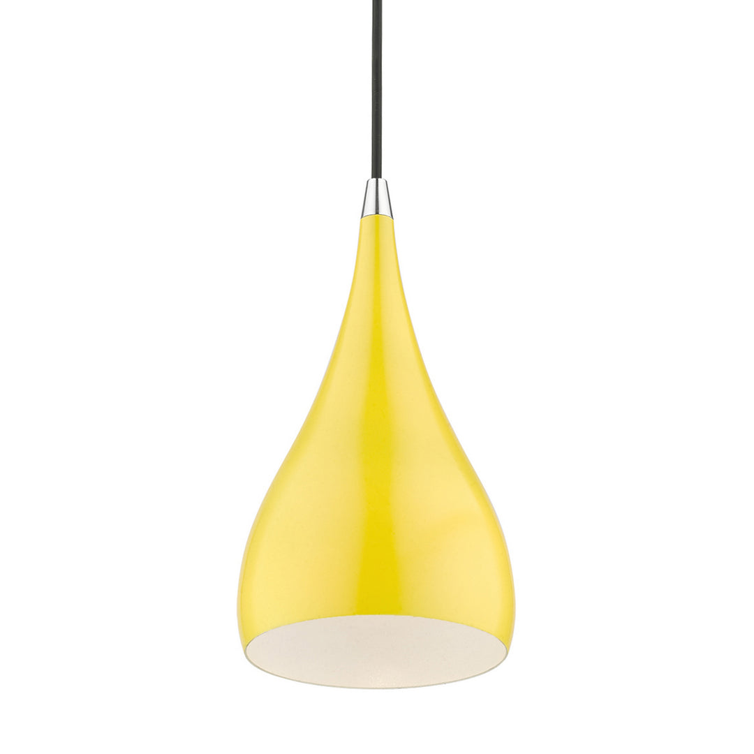 Livex Amador 41171-82 Pendant Light - Shiny Yellow w/Polished Chrome