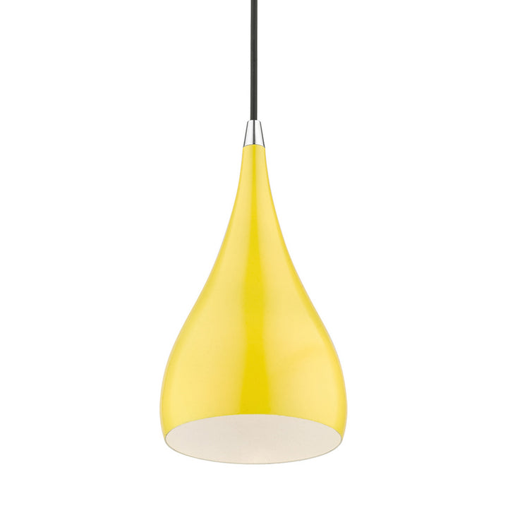 Livex Amador 41171-82 Pendant Light - Shiny Yellow w/Polished Chrome