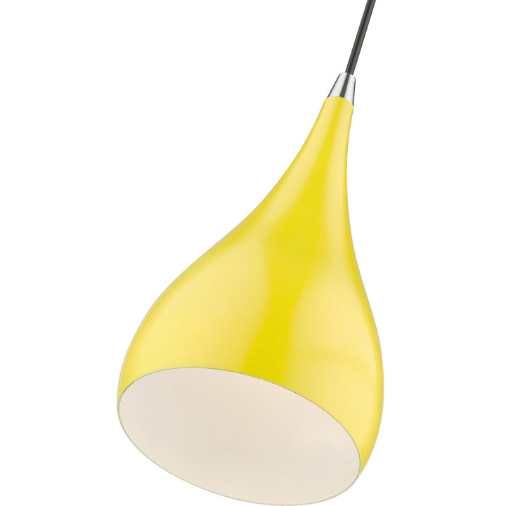 Livex Amador 41171-82 Pendant Light - Shiny Yellow w/Polished Chrome