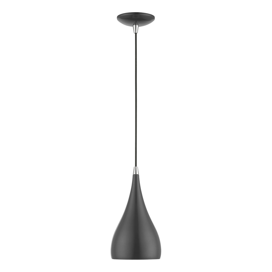 Livex Amador 41171-96 Pendant Light - Shiny Dark Gray w/Polished Chrome