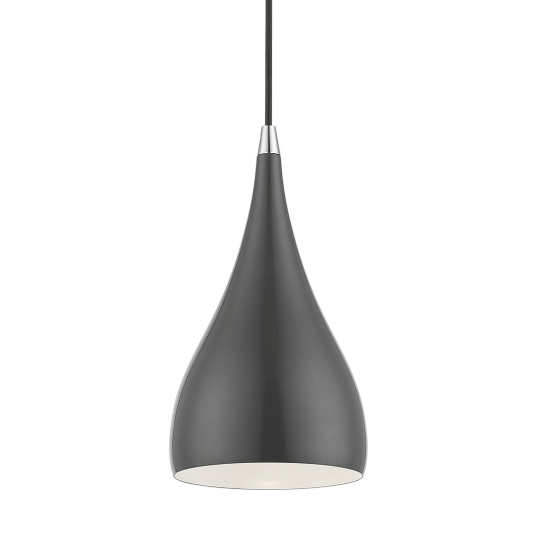 Livex Amador 41171-96 Pendant Light - Shiny Dark Gray w/Polished Chrome