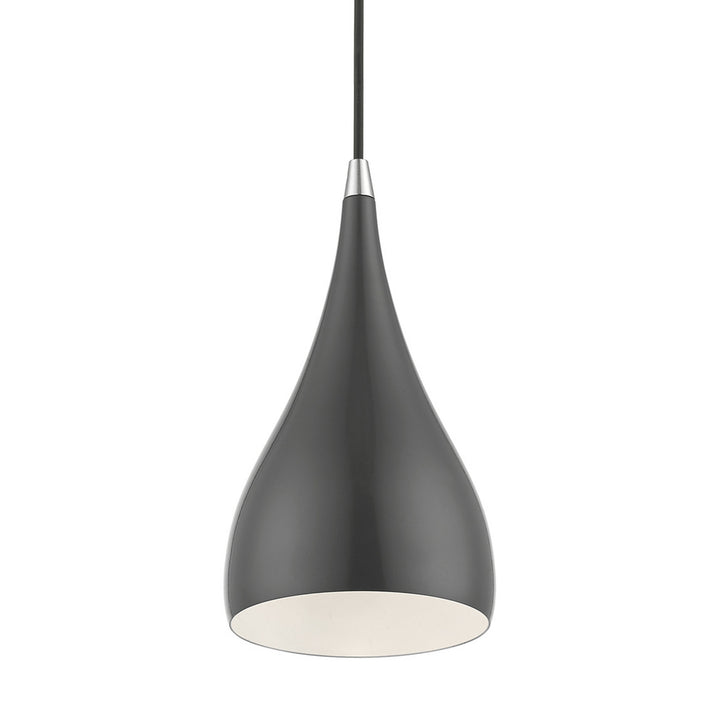 Livex Amador 41171-96 Pendant Light - Shiny Dark Gray w/Polished Chrome