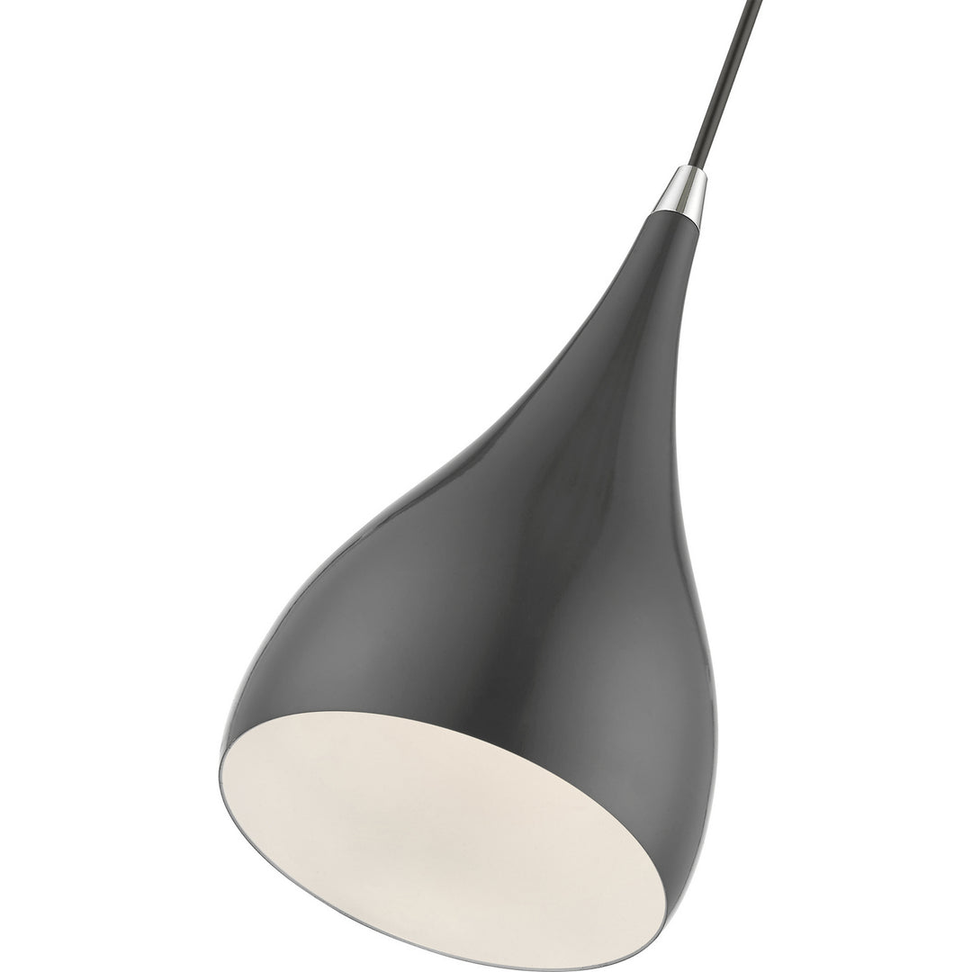 Livex Amador 41171-96 Pendant Light - Shiny Dark Gray w/Polished Chrome