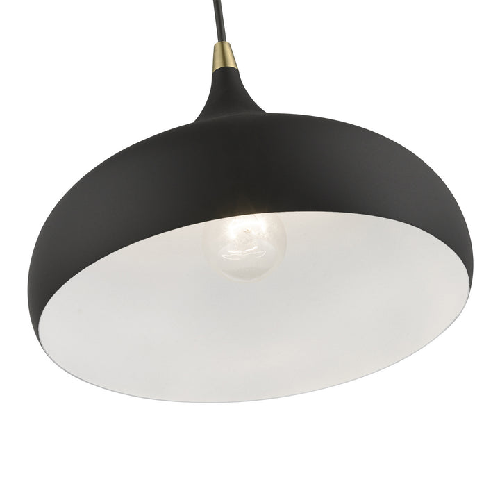 Livex Amador 41172-14 Pendant Light - Textured Black w/Antique Brass