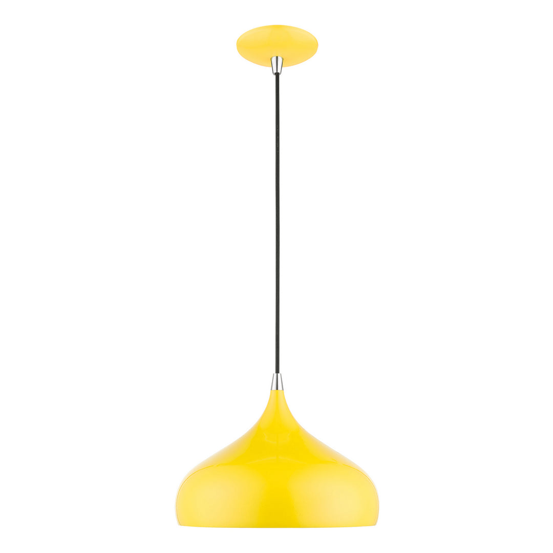 Livex Amador 41172-82 Pendant Light - Shiny Yellow w/Polished Chrome