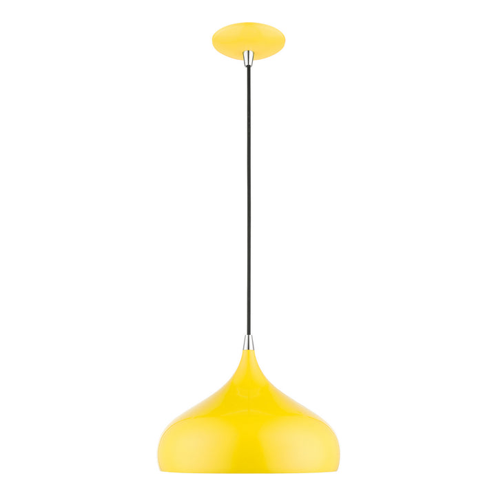 Livex Amador 41172-82 Pendant Light - Shiny Yellow w/Polished Chrome