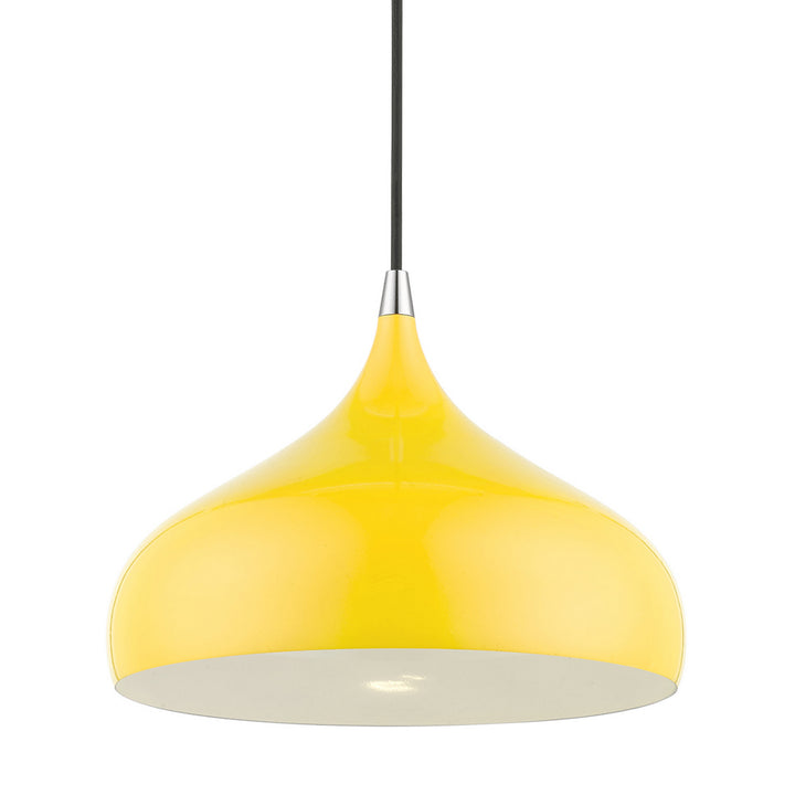 Livex Amador 41172-82 Pendant Light - Shiny Yellow w/Polished Chrome