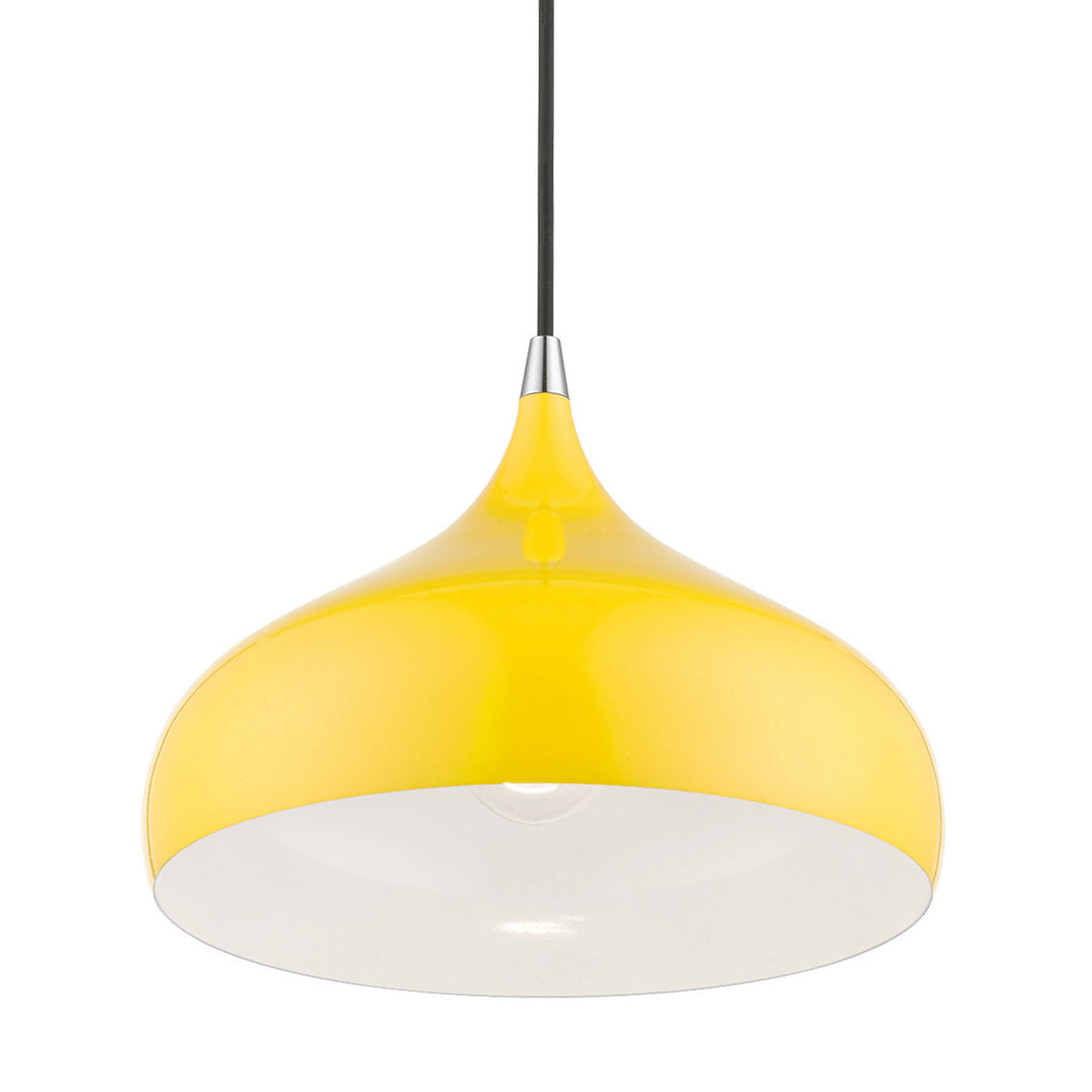 Livex Amador 41172-82 Pendant Light - Shiny Yellow w/Polished Chrome