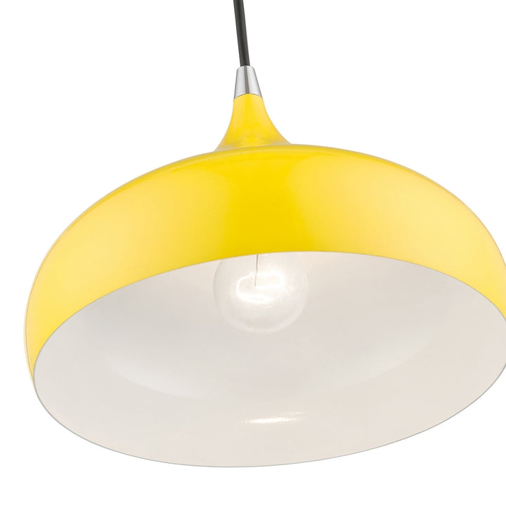 Livex Amador 41172-82 Pendant Light - Shiny Yellow w/Polished Chrome