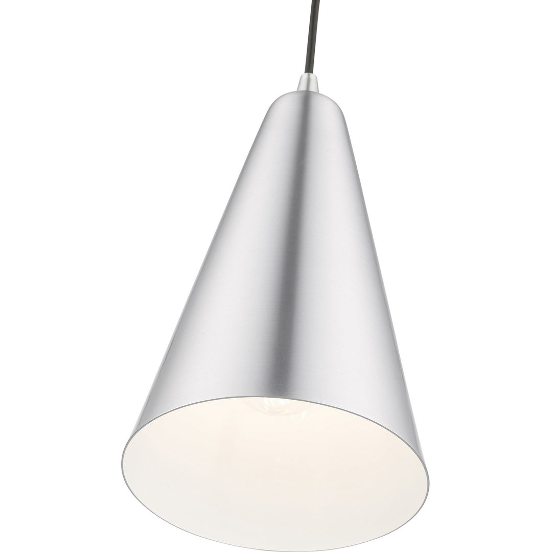 Livex Dulce 41175-66 Pendant Light - Brushed Aluminum w/Polished Chrome