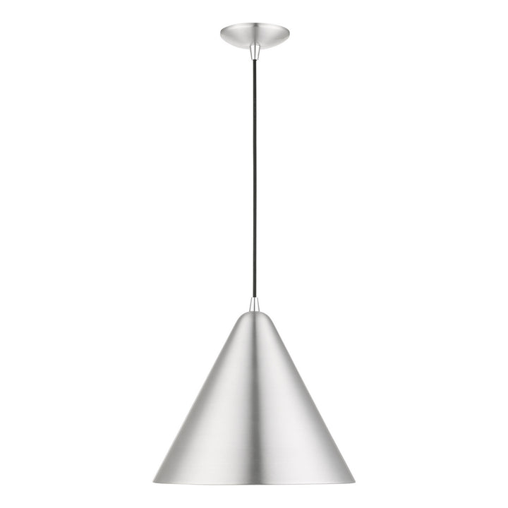 Livex Dulce 41176-66 Pendant Light - Brushed Aluminum w/Polished Chrome