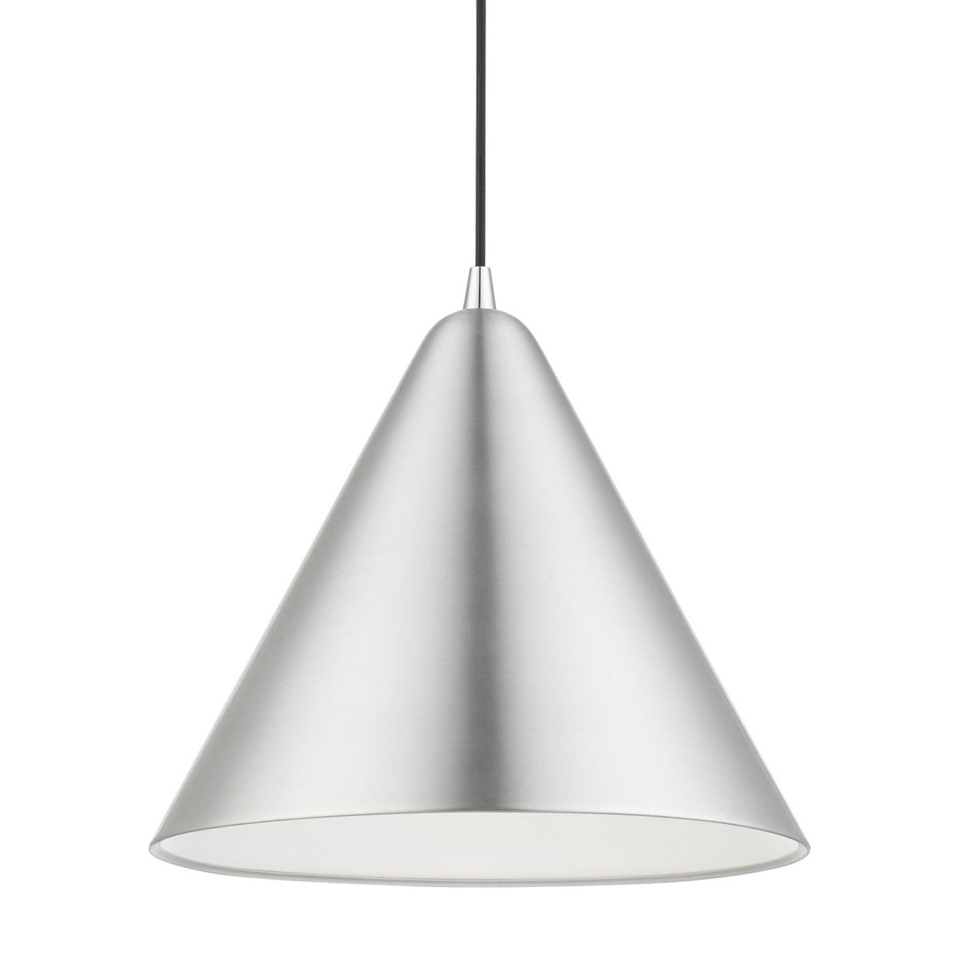 Livex Dulce 41176-66 Pendant Light - Brushed Aluminum w/Polished Chrome