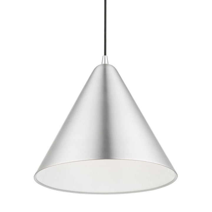 Livex Dulce 41176-66 Pendant Light - Brushed Aluminum w/Polished Chrome