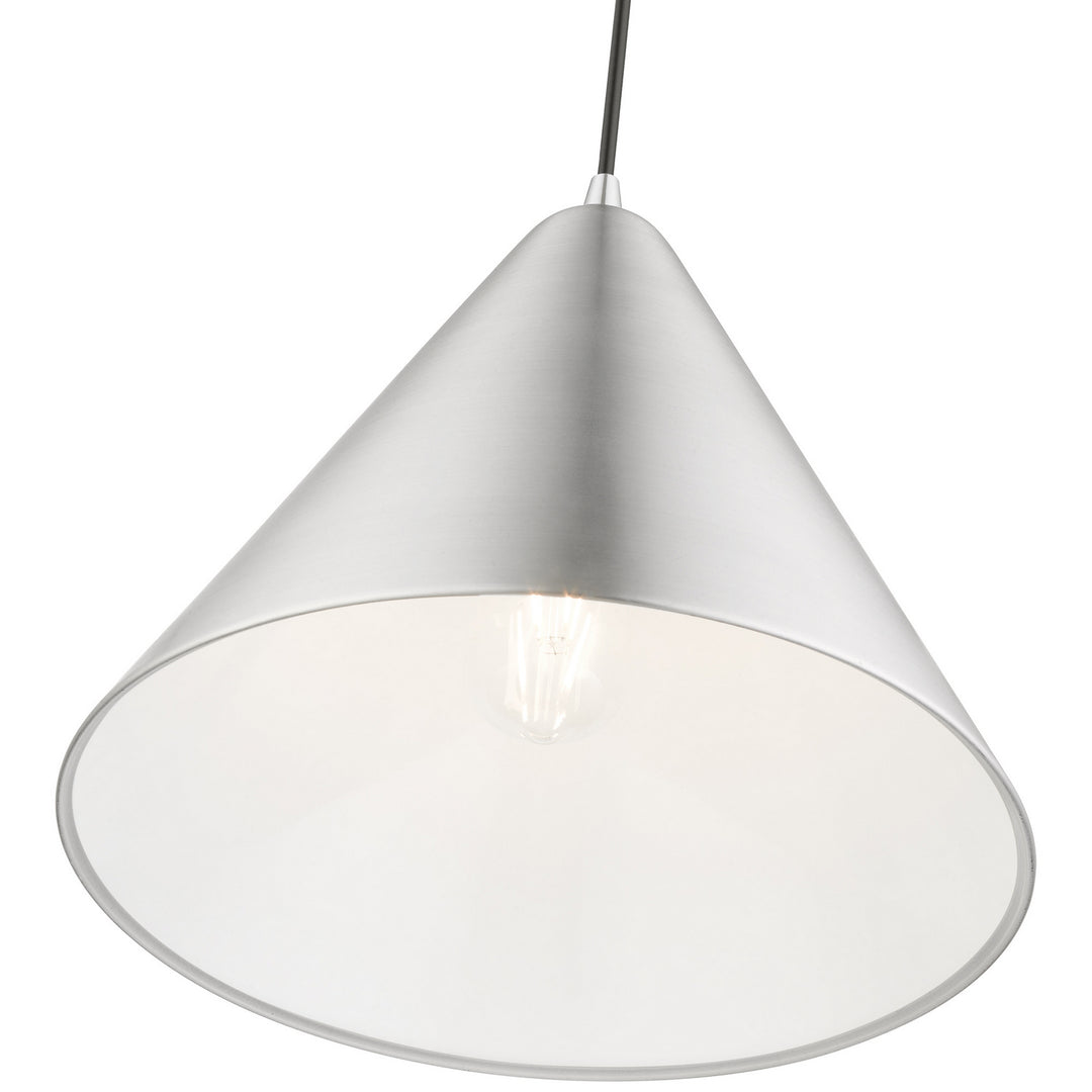 Livex Dulce 41176-66 Pendant Light - Brushed Aluminum w/Polished Chrome