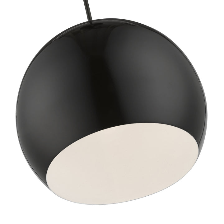 Livex Piedmont 41181-68 Pendant Light - Shiny Black w/Polished Brass