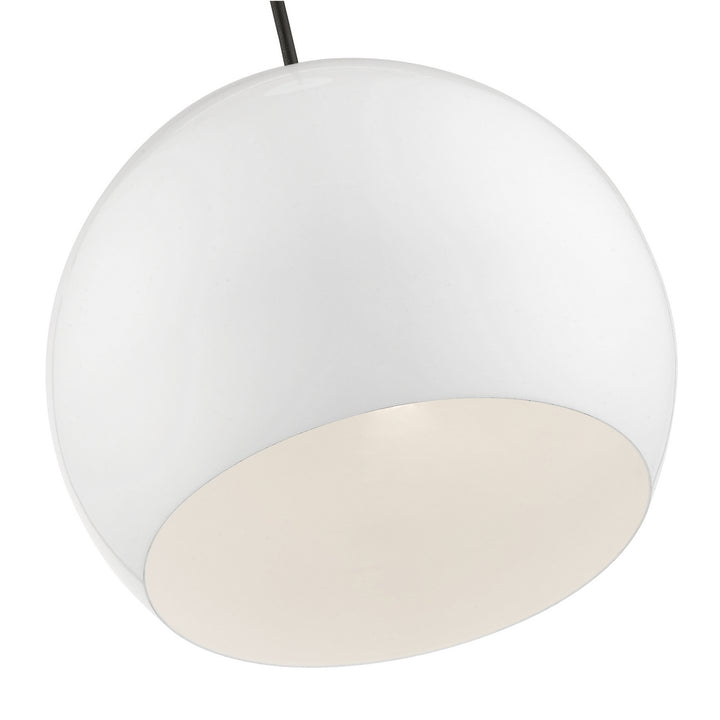 Livex Piedmont 41181-69 Pendant Light - Shiny White w/Polished Brass