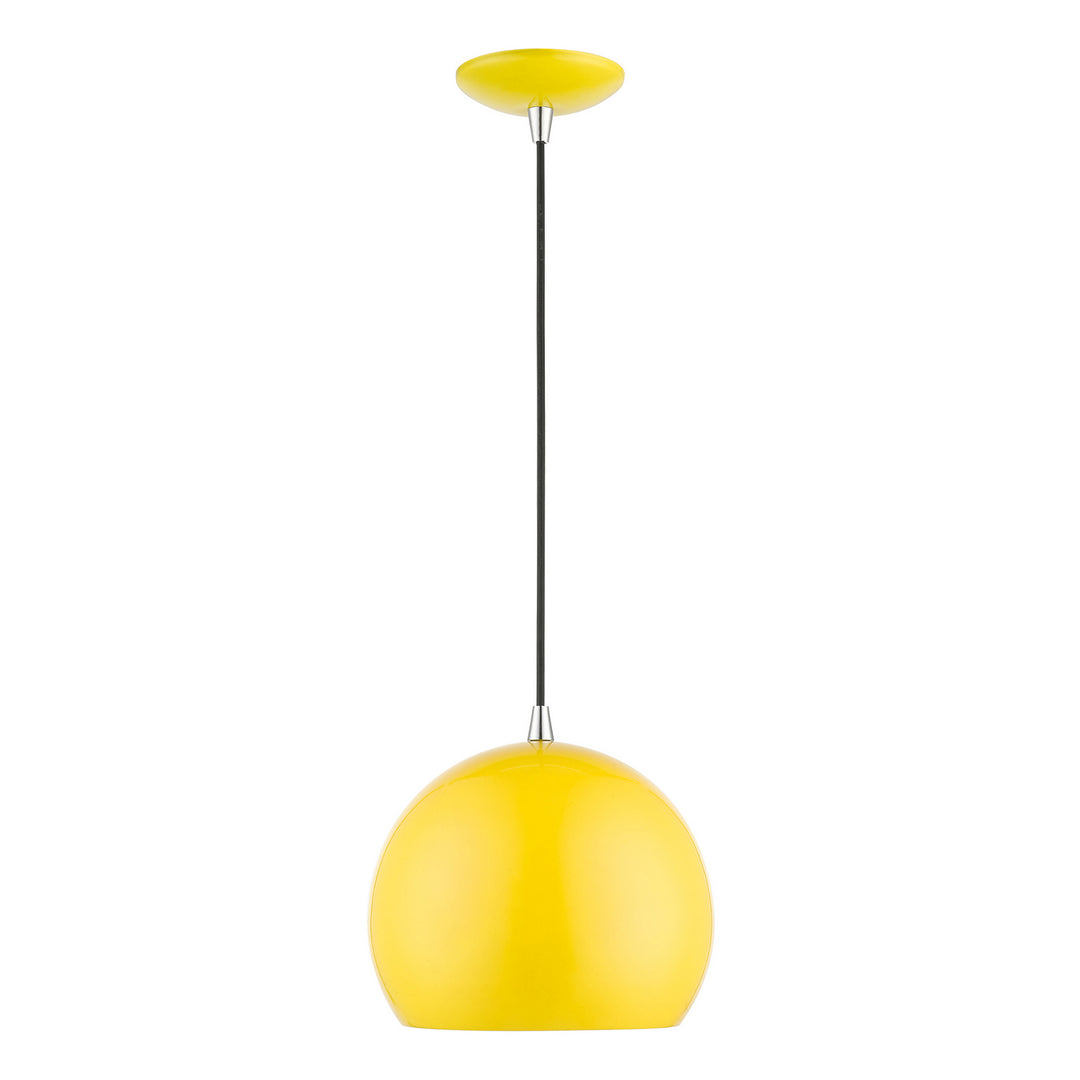 Livex Piedmont 41181-82 Pendant Light - Shiny Yellow w/Polished Chrome