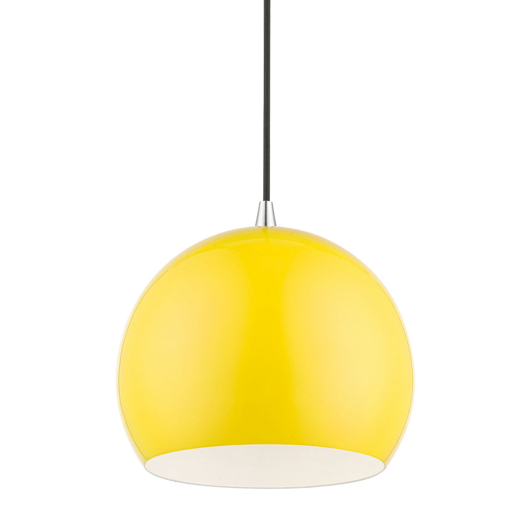 Livex Piedmont 41181-82 Pendant Light - Shiny Yellow w/Polished Chrome