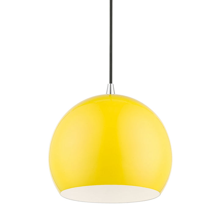 Livex Piedmont 41181-82 Pendant Light - Shiny Yellow w/Polished Chrome