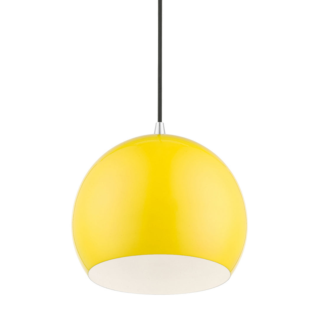 Livex Piedmont 41181-82 Pendant Light - Shiny Yellow w/Polished Chrome