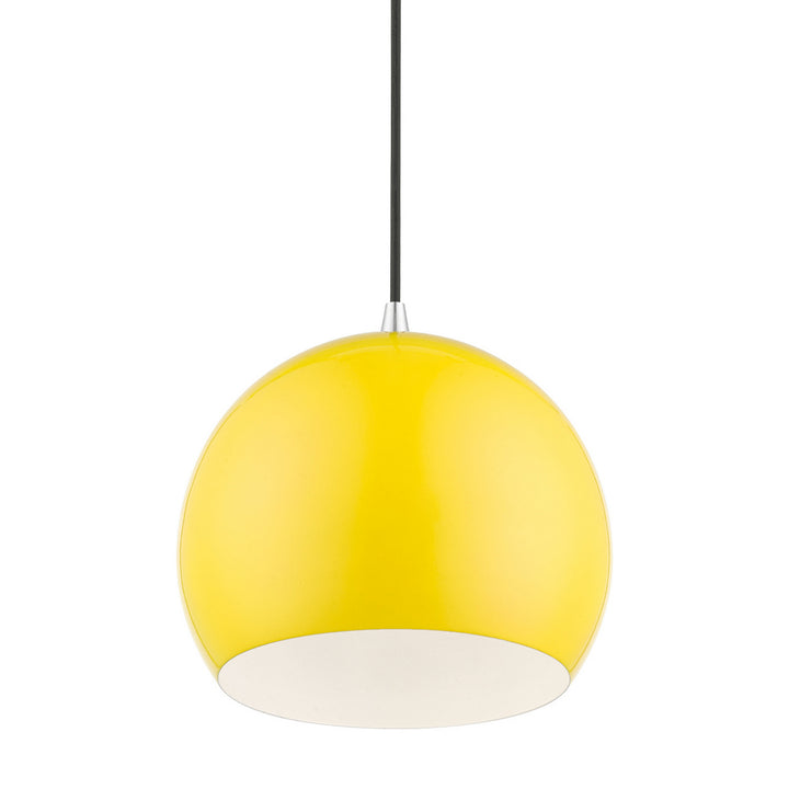 Livex Piedmont 41181-82 Pendant Light - Shiny Yellow w/Polished Chrome