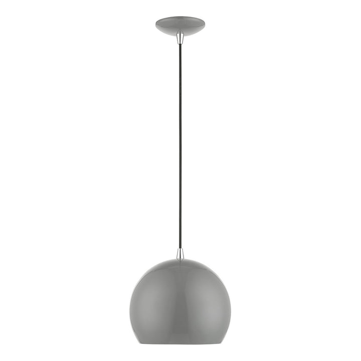 Livex Piedmont 41181-90 Pendant Light - Shiny Light Gray w/Polished Chrome