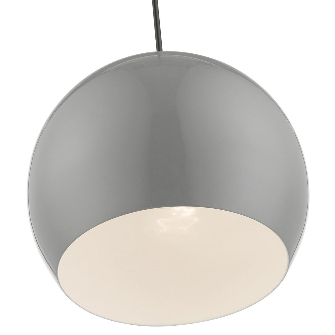 Livex Piedmont 41181-90 Pendant Light - Shiny Light Gray w/Polished Chrome