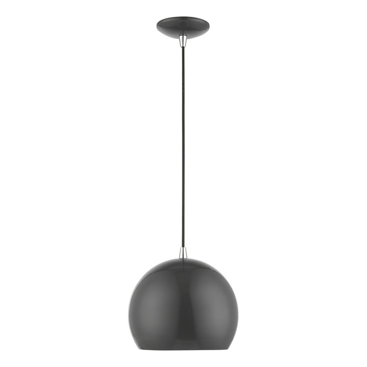 Livex Piedmont 41181-96 Pendant Light - Shiny Dark Gray w/Polished Chrome