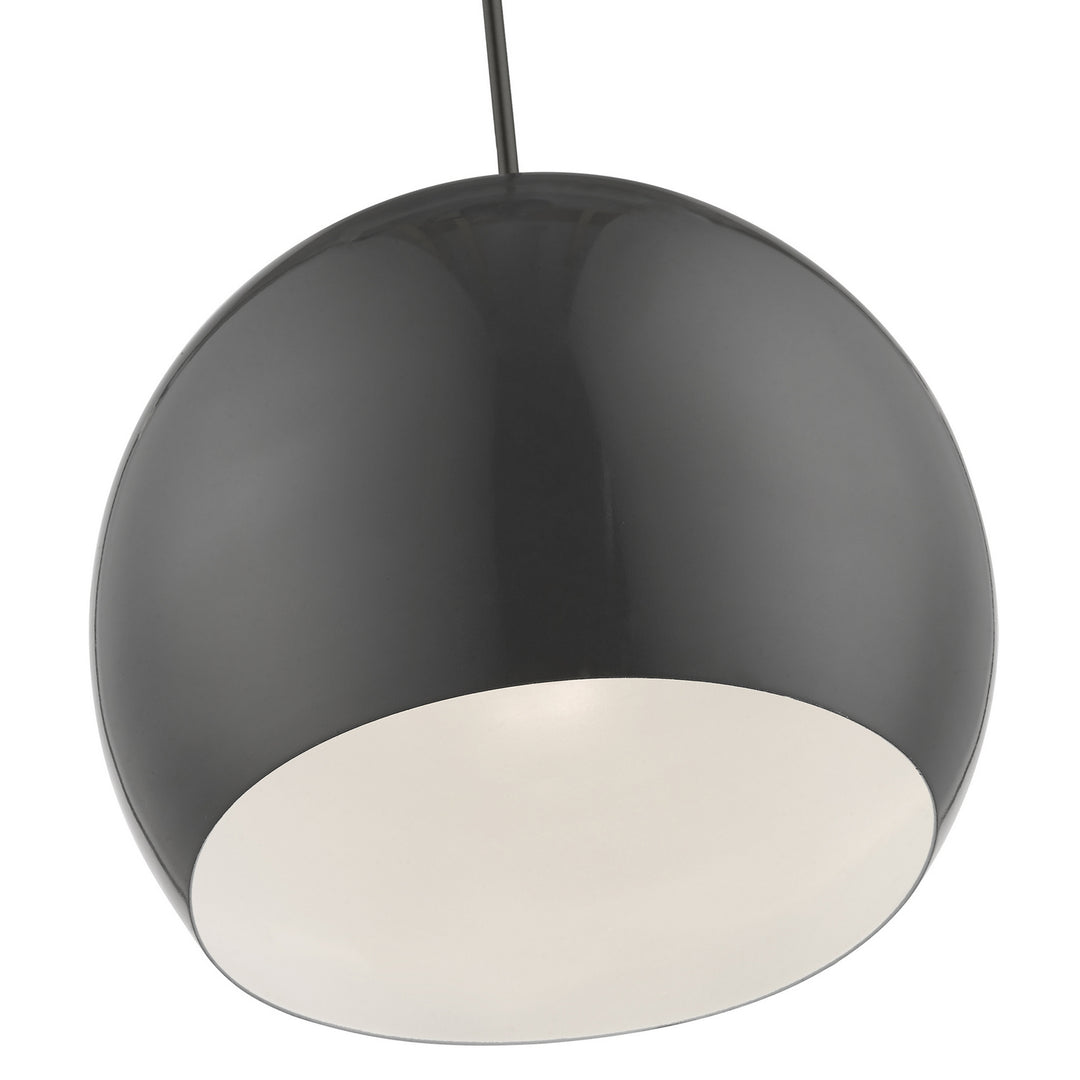 Livex Piedmont 41181-96 Pendant Light - Shiny Dark Gray w/Polished Chrome