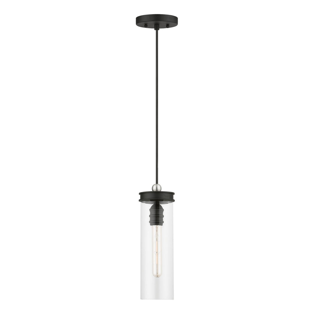 Livex Devoe 41236-04 Pendant Light - Black w/Brushed Nickel