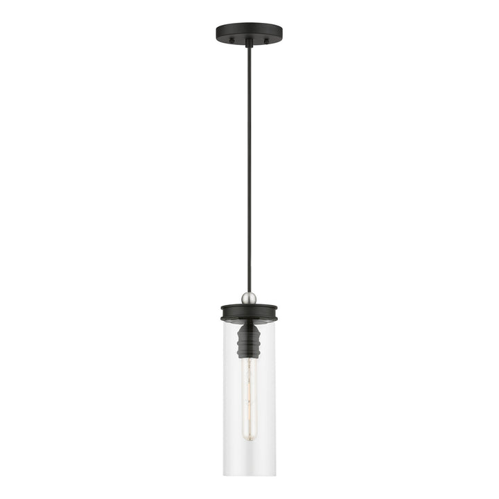 Livex Devoe 41236-04 Pendant Light - Black w/Brushed Nickel