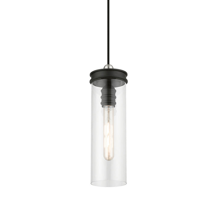 Livex Devoe 41236-04 Pendant Light - Black w/Brushed Nickel