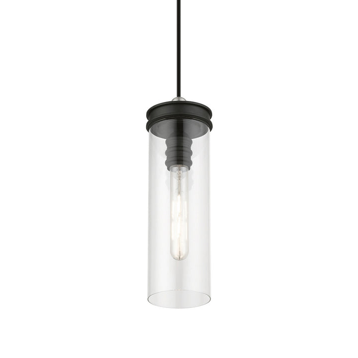 Livex Devoe 41236-04 Pendant Light - Black w/Brushed Nickel