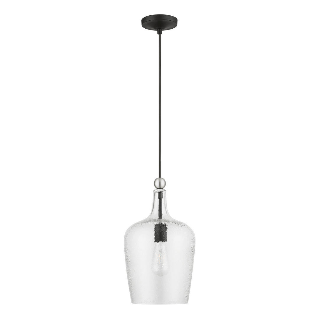 Livex Avery 41237-04 Pendant Light - Black w/Brushed Nickel