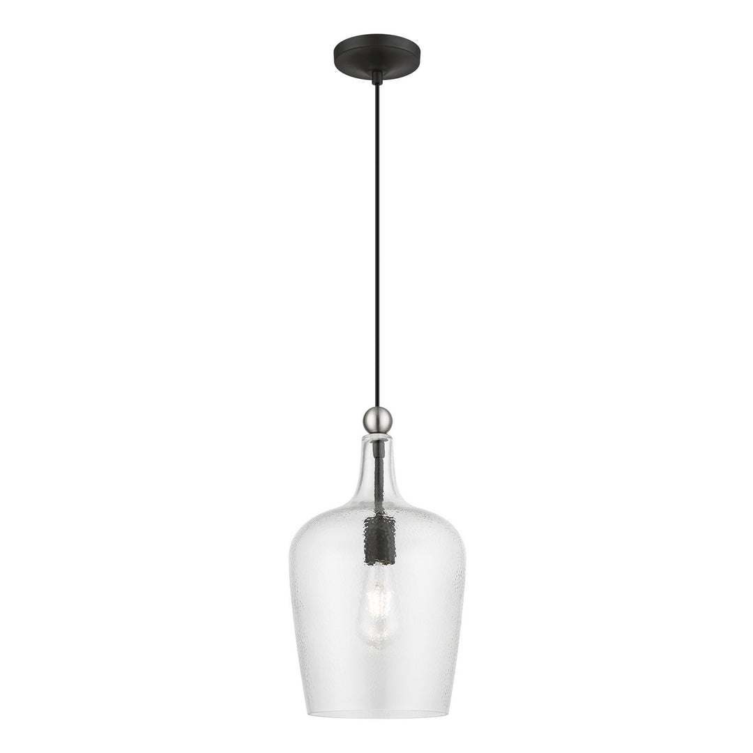 Livex Avery 41237-04 Pendant Light - Black w/Brushed Nickel