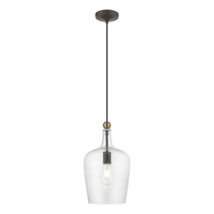 Livex Avery 41237-07 Pendant Light - Bronze w/Antique Brass