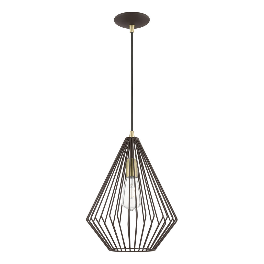 Livex Linz 41325-07 Pendant Light - Bronze w/Antique Brass