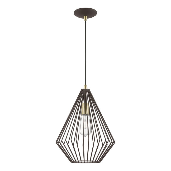 Livex Linz 41325-07 Pendant Light - Bronze w/Antique Brass