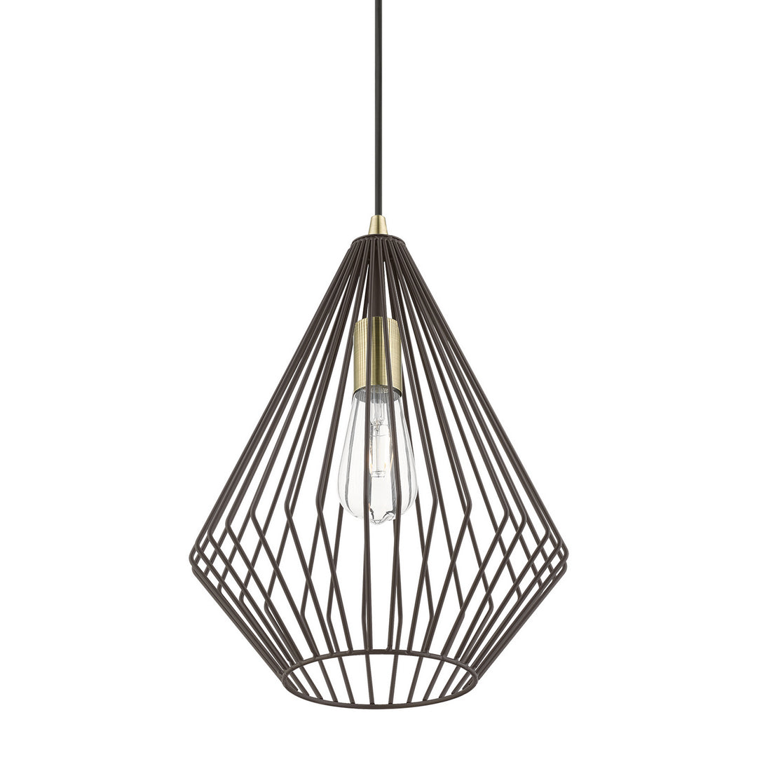 Livex Linz 41325-07 Pendant Light - Bronze w/Antique Brass