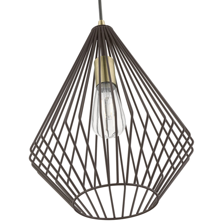 Livex Linz 41325-07 Pendant Light - Bronze w/Antique Brass