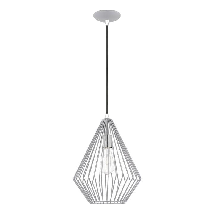 Livex Linz 41325-80 Pendant Light - Nordic Gray w/Polished Chrome