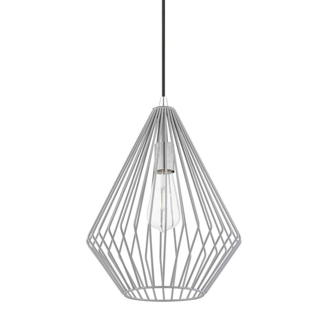 Livex Linz 41325-80 Pendant Light - Nordic Gray w/Polished Chrome