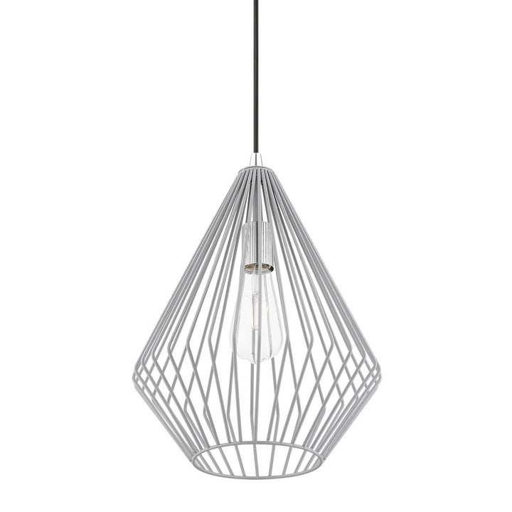 Livex Linz 41325-80 Pendant Light - Nordic Gray w/Polished Chrome