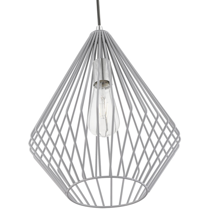 Livex Linz 41325-80 Pendant Light - Nordic Gray w/Polished Chrome